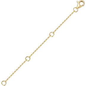 Lulau 14K Solid Gold Necklace Extender with Lobster Clasp Real Gold Bracelet Extender 1 2 3 Inch Durable Removable Adjustable Chain Gold Anklets Extension for Women 1" 2" 3" (14K Yellow Gold-3 Inch)