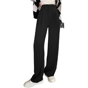 Cicy Bell Women's High Waisted Work Pants Pleated Office Casual Straight Leg Dress Pants Trousers with Pockets
