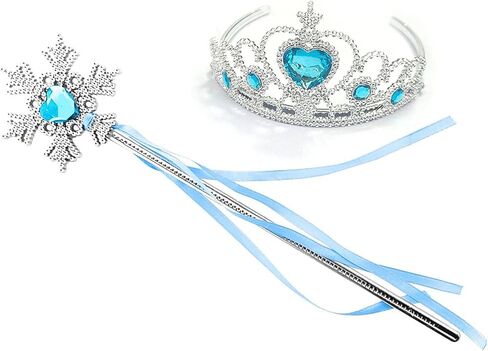مجموعة تاج وعصا Kuzhi Princess Elsa - جوهرة القلب الفضي in Kuwait