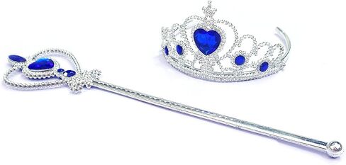 مجموعة تاج وعصا Kuzhi Princess Elsa - جوهرة القلب الفضي in Kuwait