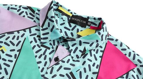 DOOPCCOR 90s Shirt 80s Shirts for Men 80s 90s Disco Retro Casual Button-Down Shirts 80s Mens Clothing in Kuwait