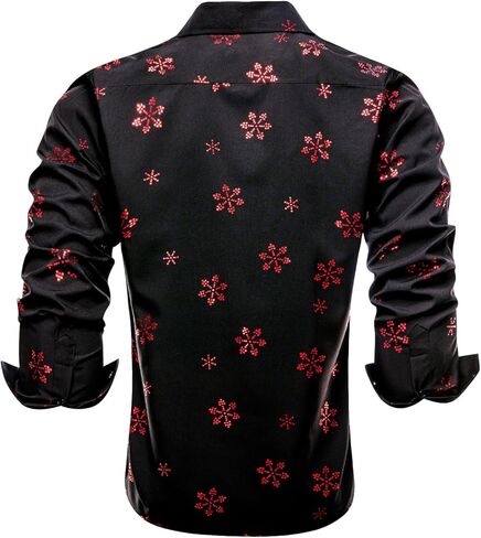 قمصان Hi-Tie الرجالية لعيد الميلاد بأكمام طويلة وأزرار سفلية مناسبة للمهرجانات للرجال في عيد الميلاد وحفلات العشاء in Kuwait