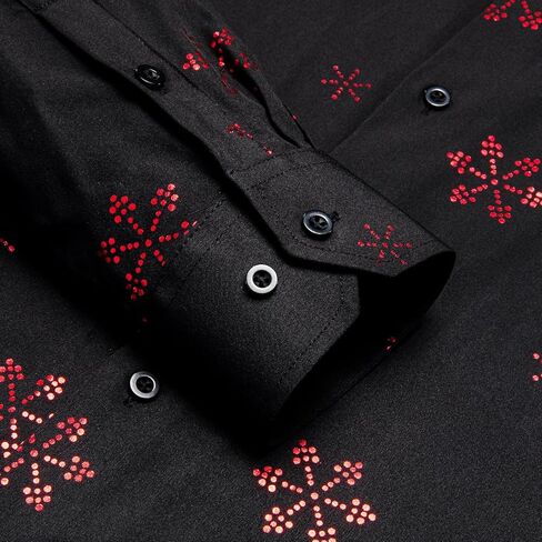 قمصان Hi-Tie الرجالية لعيد الميلاد بأكمام طويلة وأزرار سفلية مناسبة للمهرجانات للرجال في عيد الميلاد وحفلات العشاء in Kuwait