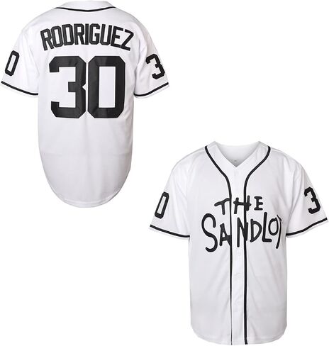 قميص البيسبول The Sandlot Benny The Jet Rodriguez 30 للرجال مقاس S-XXXL مخيط in Kuwait