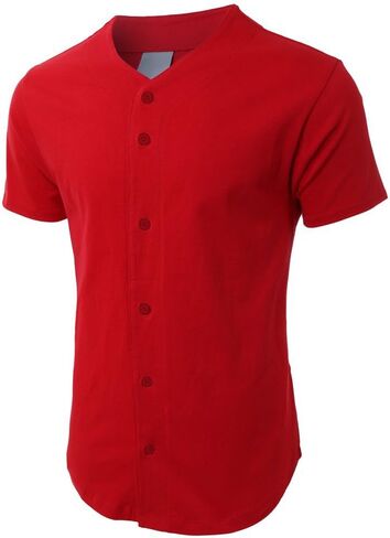 Ma Croix Mens Premium Baseball Button Down Jersey Shirt Short Sleeve Athletic Sports Tee in Saudi Arabia