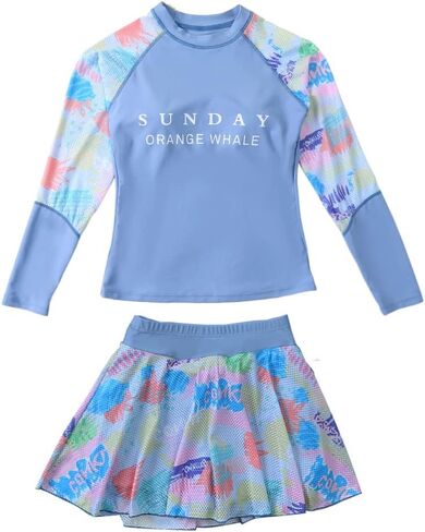 KORADI Girls Swimsuit Rash Guard Set 2-Piece Swimwear Bathing Suit 3-14 Years in Saudi Arabia