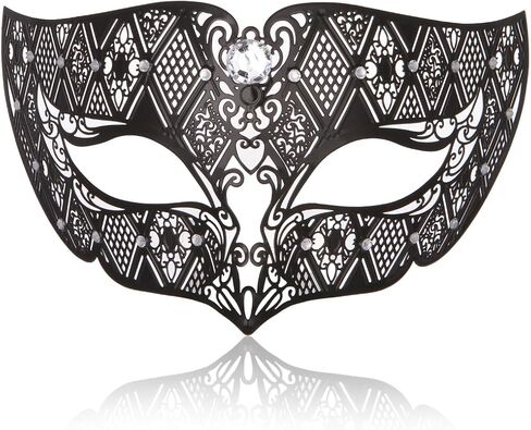 Masquerade Mask for Women Shiny Rhinestone Metal Mask Venetian Mask for Party Prom Ball in Saudi Arabia