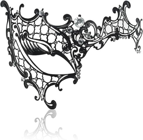 Masquerade Mask for Women Shiny Rhinestone Metal Mask Venetian Mask for Party Prom Ball in Saudi Arabia