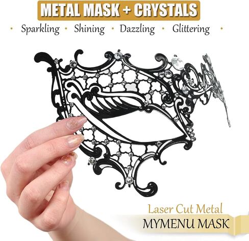 Masquerade Mask for Women Shiny Rhinestone Metal Mask Venetian Mask for Party Prom Ball in Saudi Arabia
