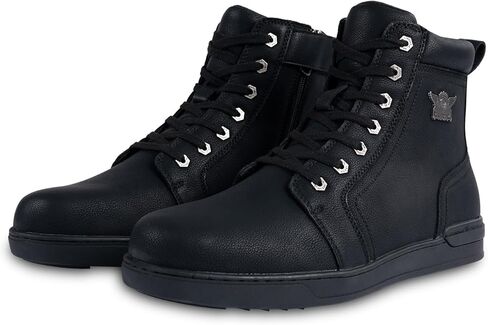 GARGOYLE BELLS حذاء كاجوال للرجال من جلد البولي يوريثان أحذية قتالية للرجال مقاوم للماء أحذية تشوكا لراكبي الدراجات النارية والتنزه مع سحاب جانبي in Kuwait