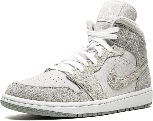 Nike Women's Air Jordan 1 MID SE, Particle Grey/College Grey, 6 in Saudi Arabia