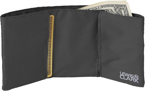 محفظة Lewis N. Clark Featherlight RFID ثلاثية الطي، رمادية، مقاس واحد in Kuwait