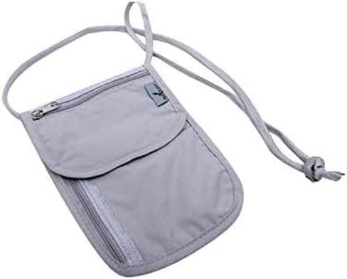 MP-BAGP Travel Neck Pouch Neck Wallet with RFID Blocking – Passport Holder to Keep Your Cash And Documents Safe – Get Peace Of Mind When Traveling, gray, Lightweight in Kuwait