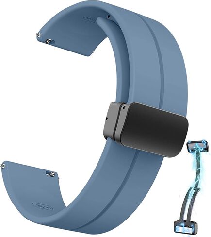 kytuwy Magnetic Watch Band 20mm 22mm Watch Strap, Quick Release Watch Band with Folding Buckle Soft Silicone Breathable Replacment Sport Watch Bands for Women Men in Saudi Arabia