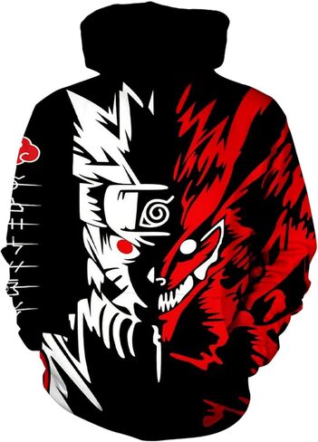 Oboiti Anime Hoodie 3d Hoodies Pullover Sweatshirt Cosplay Boys/Girls Big Pocket Hooded Sweatshirt in Kuwait