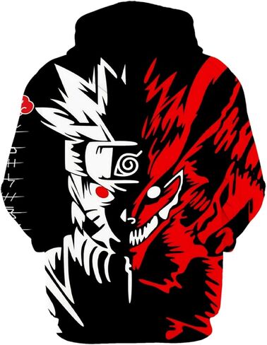 Oboiti Anime Hoodie 3d Hoodies Pullover Sweatshirt Cosplay Boys/Girls Big Pocket Hooded Sweatshirt in Kuwait