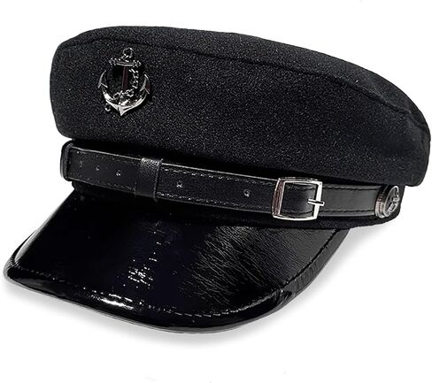 قبعات كابتن صوفية عتيقة مع مرساة وشريط من جلد البولي يوريثين، قبعات أنيقة للحفلات البحرية لصياد الصيادين البحريين in Kuwait