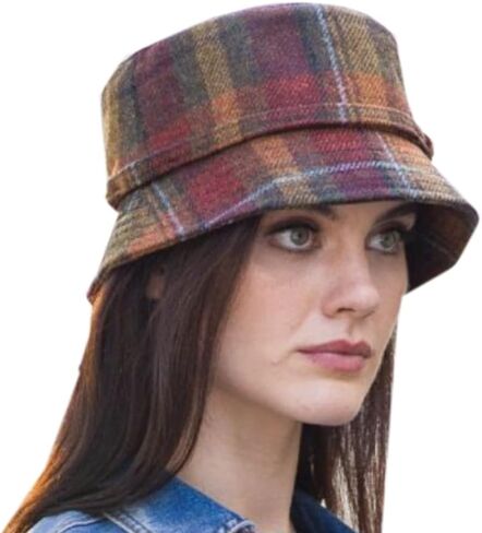 Ladies Irish Tweed Vintage Plaid Emily Hat Purple in Saudi Arabia