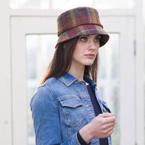 Ladies Irish Tweed Vintage Plaid Emily Hat Purple in Saudi Arabia