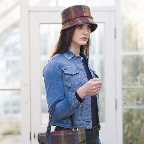 Ladies Irish Tweed Vintage Plaid Emily Hat Purple in Saudi Arabia