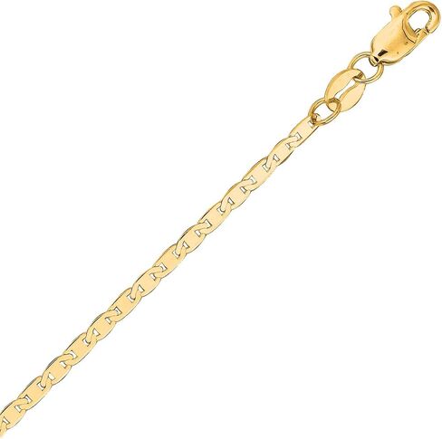 Ritastephens 14k Yellow Gold Mariner Link Foot Chain Anklet, Bracelet, or Chain Necklace (1.7mm, 3.2mm) in Saudi Arabia