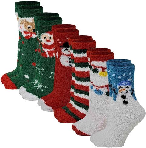 Different Touch 6 Pairs Pack Super Soft Cozy Fuzzy Winter warm Non Skid Hospital home bed Sleeping Slipper Socks in Saudi Arabia
