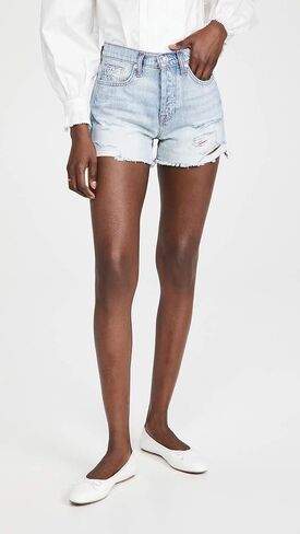 7 For All Mankind Women's Monroe Cutoffs Shorts in Cosmic Blue Rigid in Saudi Arabia