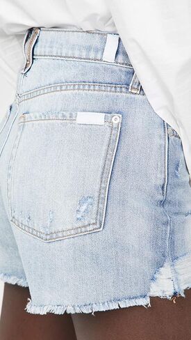 7 For All Mankind Women's Monroe Cutoffs Shorts in Cosmic Blue Rigid in Saudi Arabia
