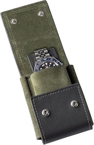 QWATCHBANDS حقيبة جلدية للسفر + حامل ساعة بقاعدة رخامية (أخضر) in Kuwait