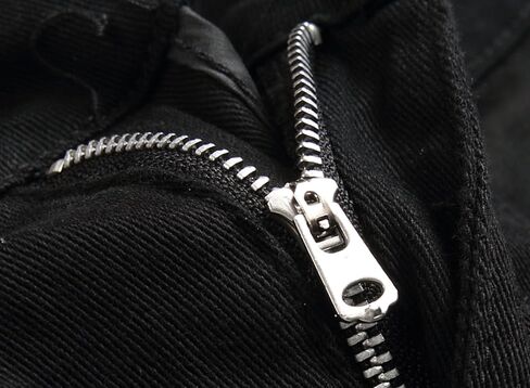 بنطال جينز Anbreuinron للأولاد بتصميم نحيف لراكبي الدراجات النارية وممزق وممزق ومطاط من قماش الدنيم، أسود، 10 in Kuwait