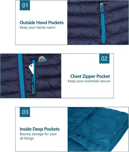 Mapamyumco Men's Packable Lightweight Puffer Jacket Hooded Windproof Winter Coat with Recycled Insulation in Kuwait