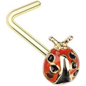 حلقة الأنف الفولاذية الجراحية على شكل حرف L من Freedom Fashion Dainty Ladybug 316L in Kuwait