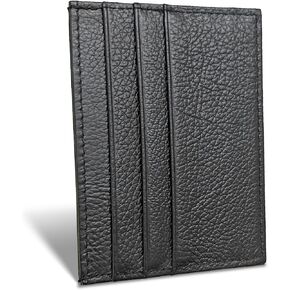 WOXVM Credit Card Holder Wallet RFID Blocking Slim Credit Card Cases Holder Premium Leather Minimalist Front Pocket Small Wallet with 6 Card Slots and 1 Pockets for Men Women (Black)