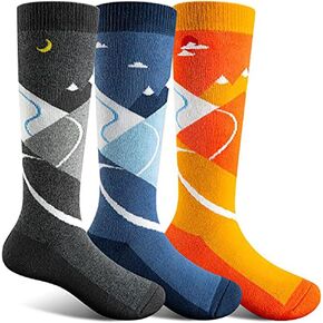 Kids Ski Socks 2 Pairs/3 Pairs Warm Snow Socks Non-Slip Cuff for Boys Girls Winter Skiing Snowboarding( in Kuwait