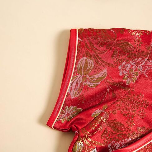 Girls Peony Qipao Chinese New Year Dress Chinese Traditional Clothes for Kids Toddler in Saudi Arabia