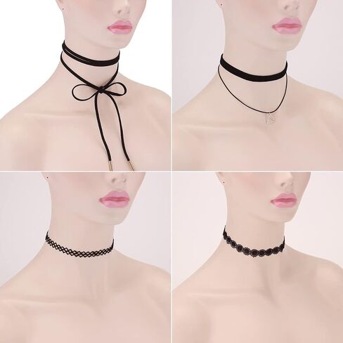 Akstore Velvet Choker Classic Choker Necklace Womens Layered Cute Black in Kuwait