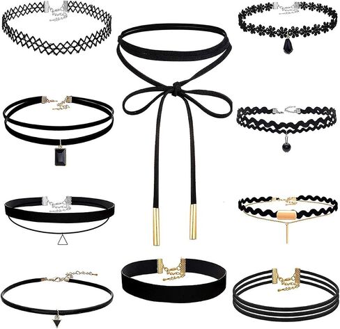 Akstore Velvet Choker Classic Choker Necklace Womens Layered Cute Black in Kuwait
