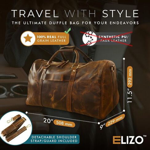 Real Genuine Leather Duffle Bag - Hickory, Hickory in Kuwait