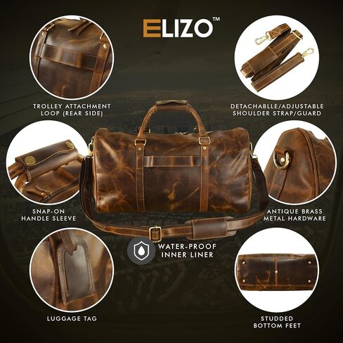 Real Genuine Leather Duffle Bag - Hickory, Hickory in Kuwait