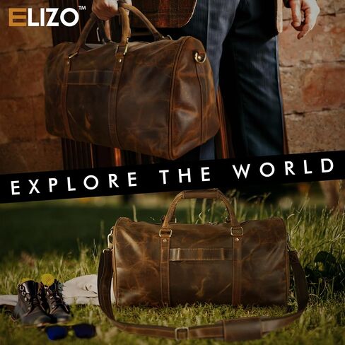 Real Genuine Leather Duffle Bag - Hickory, Hickory in Kuwait