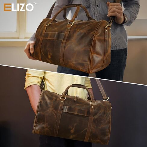Real Genuine Leather Duffle Bag - Hickory, Hickory in Kuwait