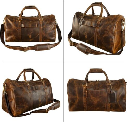 Real Genuine Leather Duffle Bag - Hickory, Hickory in Kuwait