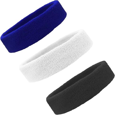 Sweat Bands/Headbands for Women Men Elastic Headband Sports Sweatbands Athletic Stretchy Head Band Workout Running Basketball Moisture Wicking Terry Cloth Set Sweat Hair in Saudi Arabia