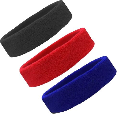 Sweat Bands/Headbands for Women Men Elastic Headband Sports Sweatbands Athletic Stretchy Head Band Workout Running Basketball Moisture Wicking Terry Cloth Set Sweat Hair in Saudi Arabia