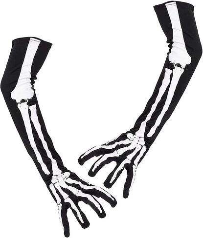 DINPREY Skeleteen Punk Ripped Arm Warmers - Fingerless Long Sleeve Knitted Warmer Gloves Goth Accessories for Men and Women in Saudi Arabia