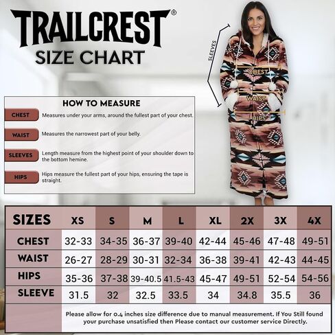رداء حمام نسائي خفيف الوزن من الصوف الناعم بغطاء للرأس من TrailCrest Aztec - رداء حمام طويل من القطيفة ملابس نوم in Kuwait
