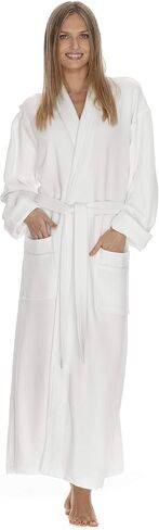 Boca Terry Womens Bath Robe, Soft Waffle Knit Robe, Long White Hotel Spa Robes in Saudi Arabia