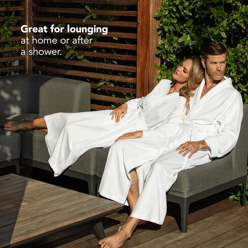 Boca Terry Womens Bath Robe, Soft Waffle Knit Robe, Long White Hotel Spa Robes in Saudi Arabia