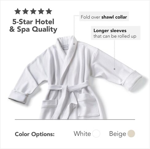 Boca Terry Womens Bath Robe, Soft Waffle Knit Robe, Long White Hotel Spa Robes in Saudi Arabia