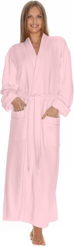 Boca Terry Womens Bath Robe, Soft Waffle Knit Robe, Long White Hotel Spa Robes in Saudi Arabia